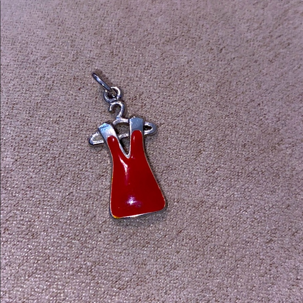 Little red dress on a hanger pendant for necklace